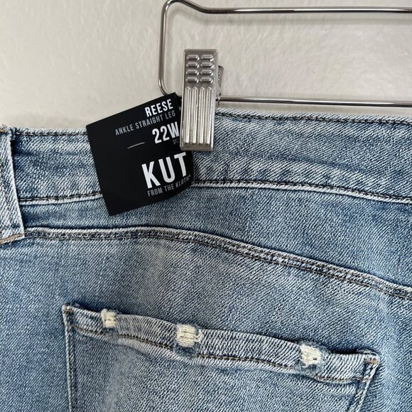 Kut Reese Ankle Straight Leg Medium Wash Blue Denim Jeans 22W - Picture 7 of 14